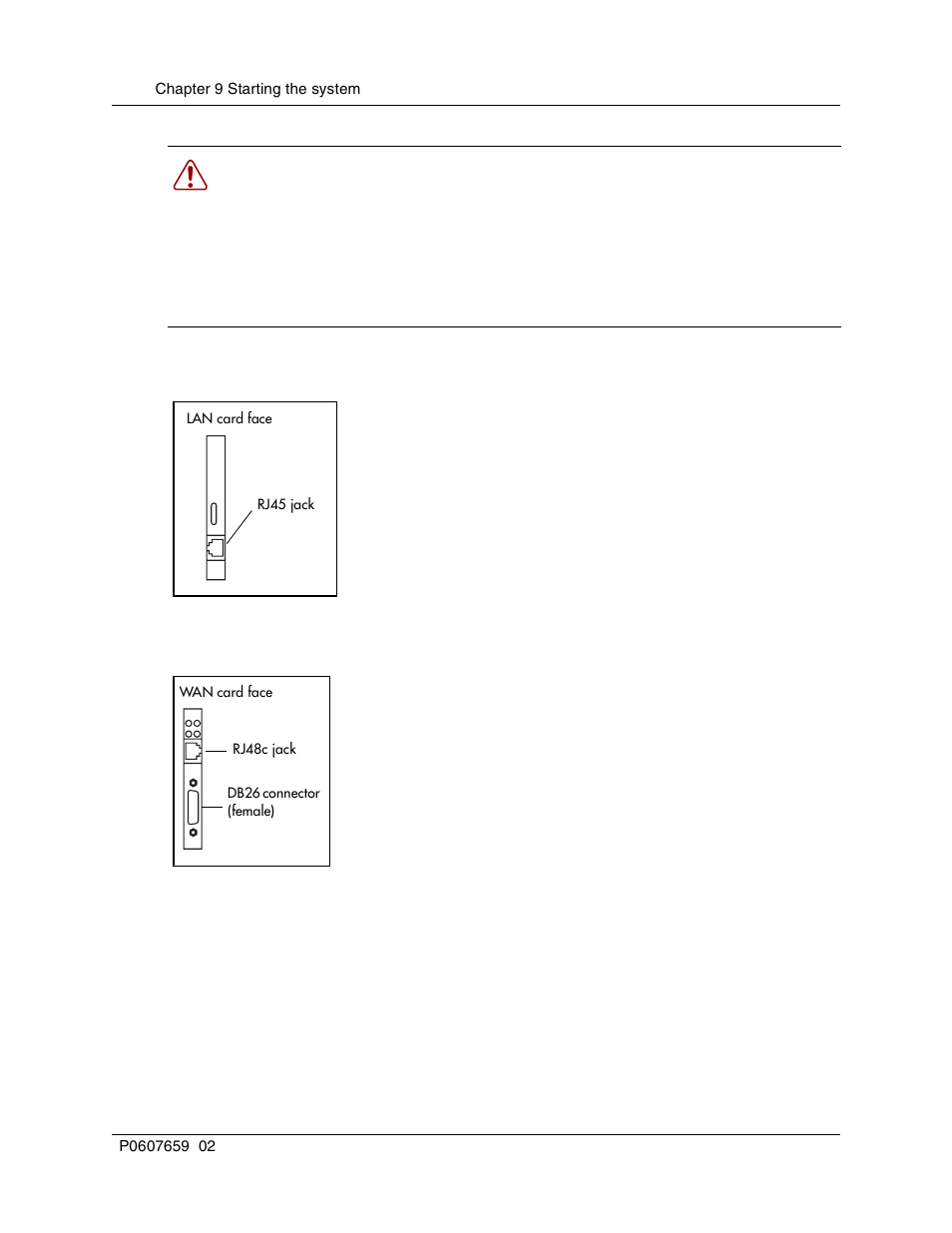 Connecting wiring to the lan card, Connect wiring to the wan card | Nortel Networks BCM1000 User Manual | Page 164 / 347