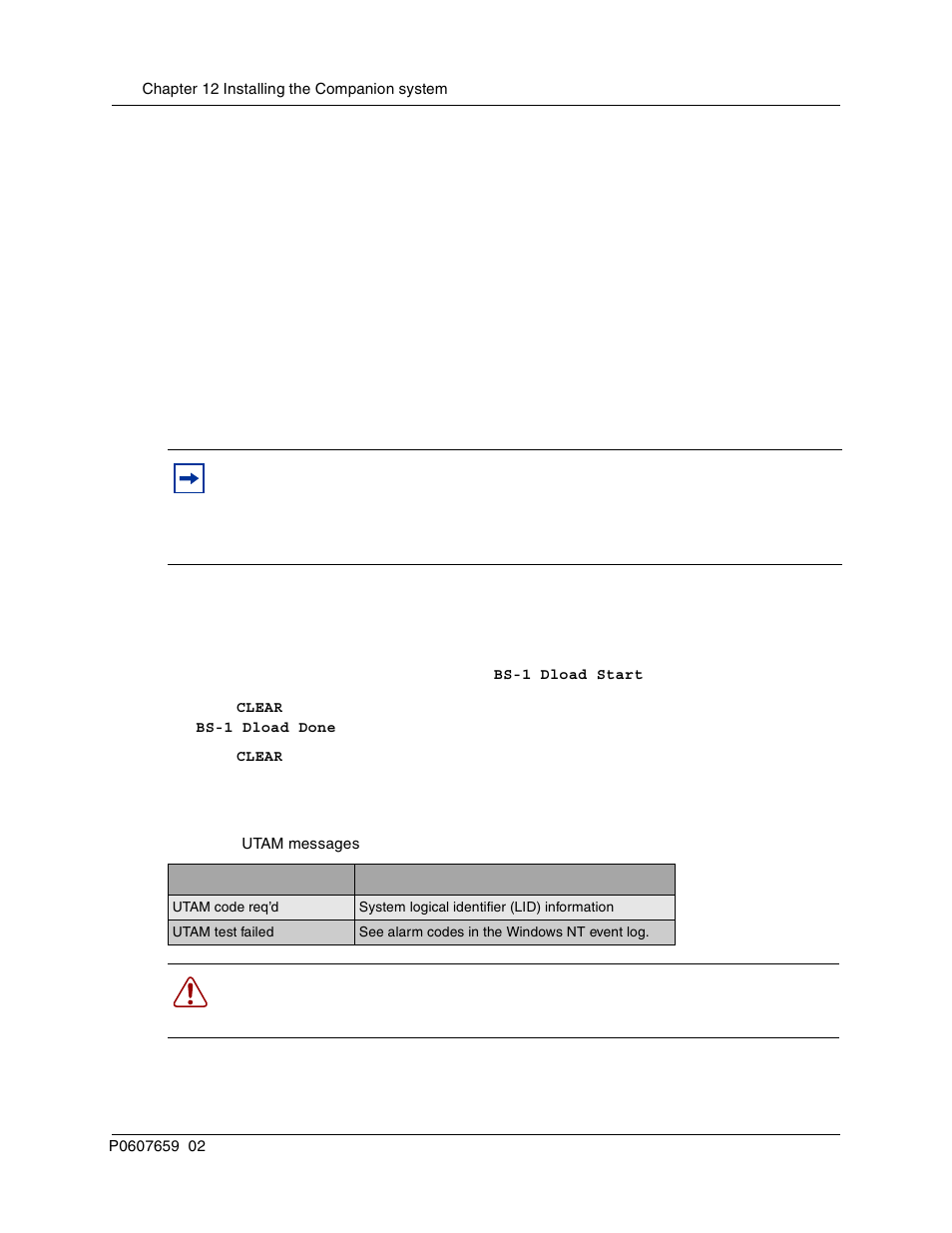 Registering companion telephones, Restarting the system, Table 42 | Utam messages, Register companion sets | Nortel Networks BCM1000 User Manual | Page 206 / 347