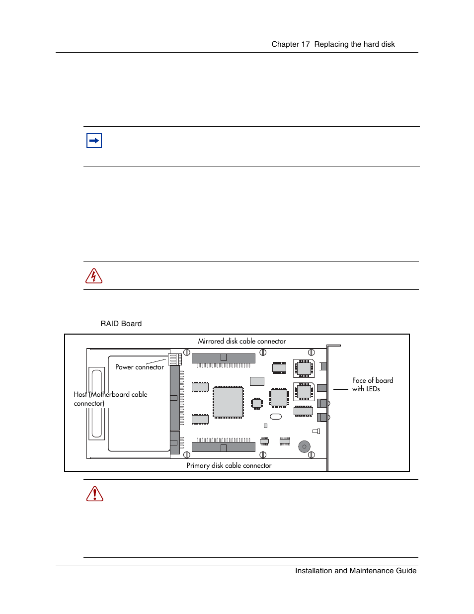 Connecting raid board ribbon cables, Figure 115 raid board | Nortel Networks BCM1000 User Manual | Page 255 / 347