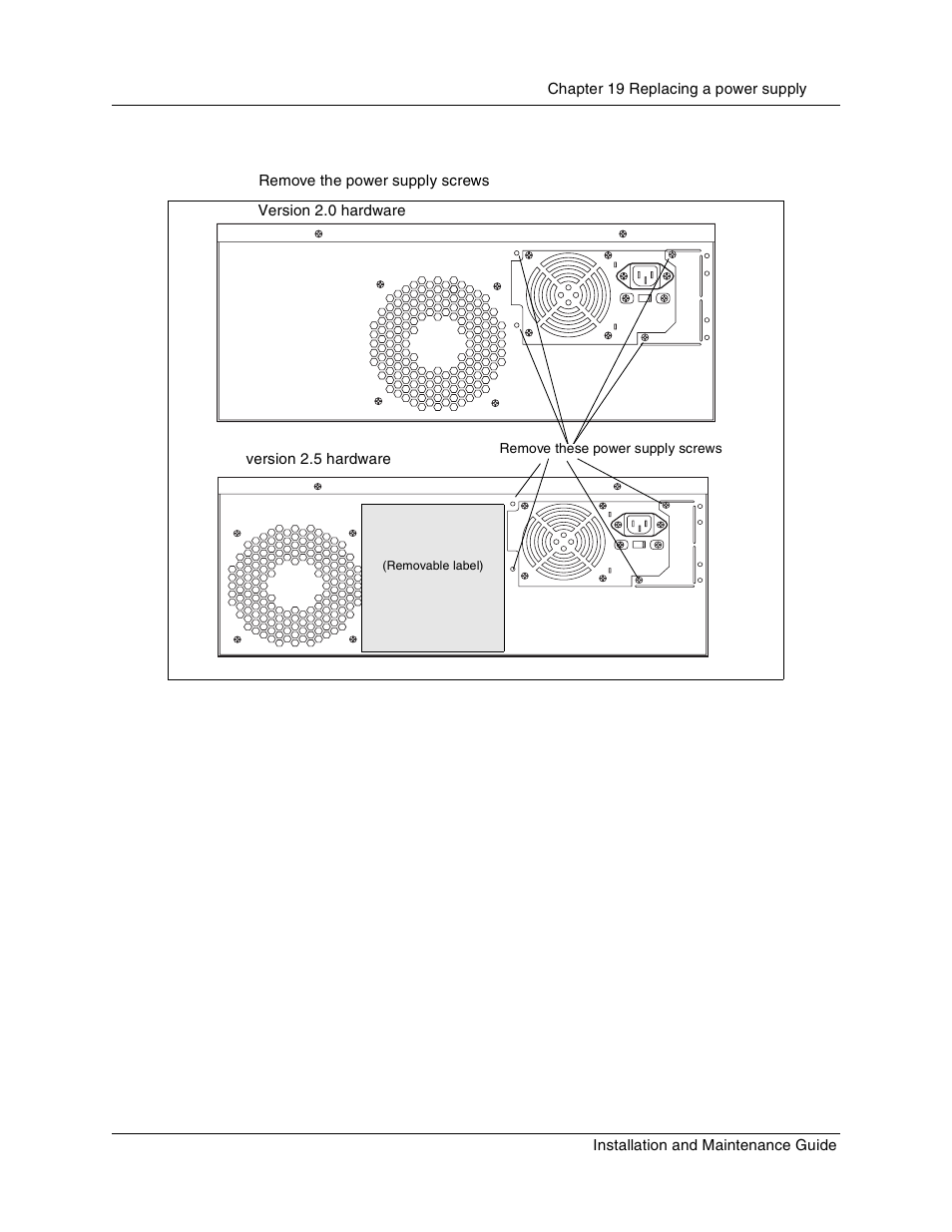 Installing a standard power supply, Figure 131 remove the power supply screws, Install new power | Supply, Restore unit, Reconnect power, Supply cables | Nortel Networks BCM1000 User Manual | Page 271 / 347