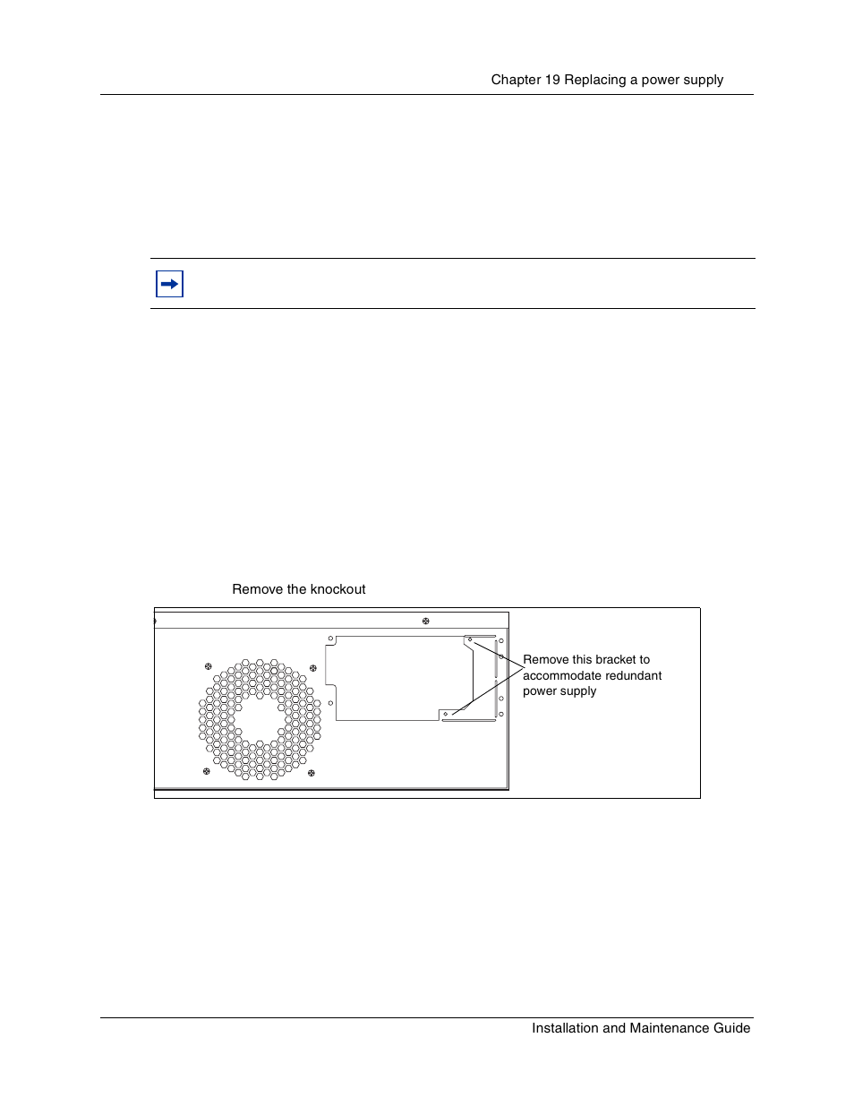 Setting up the base unit, Figure 133 remove the knockout, Remove | Standard power, Supply | Nortel Networks BCM1000 User Manual | Page 273 / 347