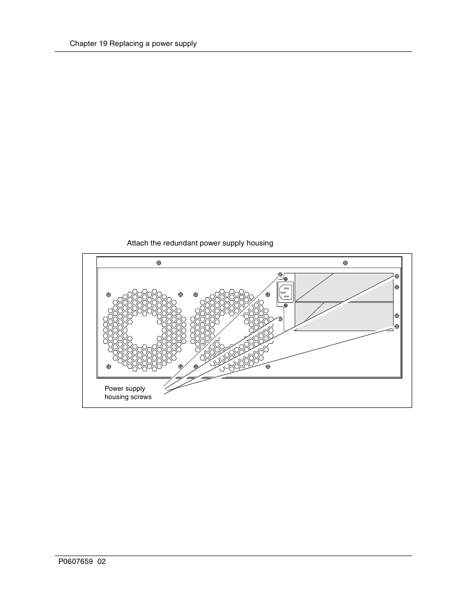 Installing the redundant power supply, Install redundant, Power supply | Housing, Ensure power, Module switches, Are off | Nortel Networks BCM1000 User Manual | Page 274 / 347