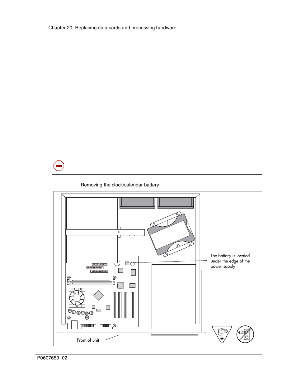 Removing the clock/calendar battery, Figure 149 removing the clock/calendar battery, Lift battery off | Motherboard | Nortel Networks BCM1000 User Manual | Page 290 / 347