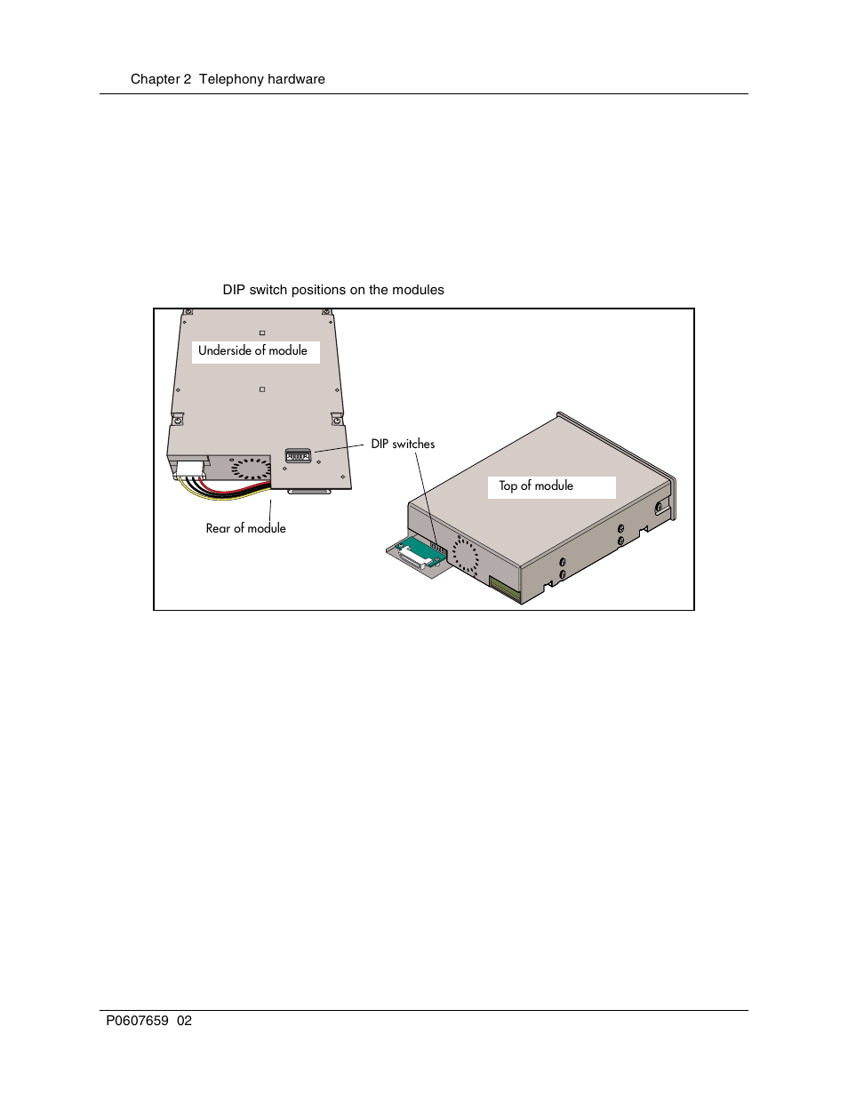 Dip switches, Figure 27, Dip switch positions on the modules | Nortel Networks BCM1000 User Manual | Page 92 / 347