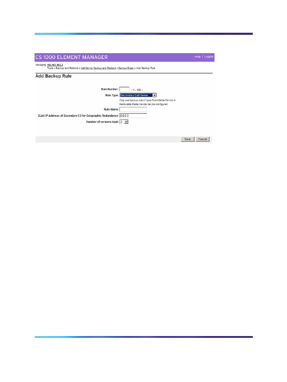 Backup schedules, Figure 11 scs rule type in element manager | Nortel Networks NN43001-106 User Manual | Page 521 / 576