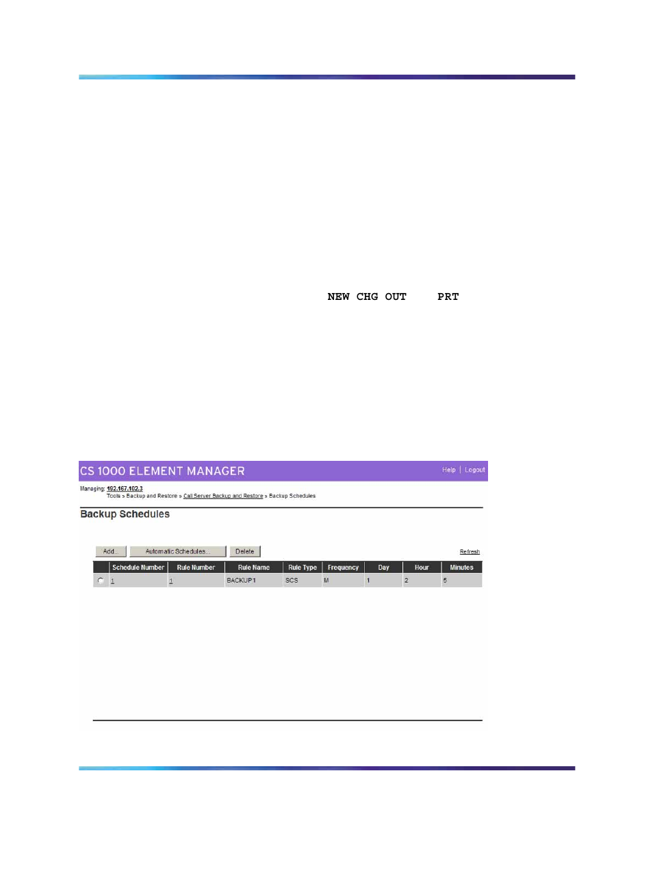 Figure 12 backup schedules in element manager | Nortel Networks NN43001-106 User Manual | Page 522 / 576