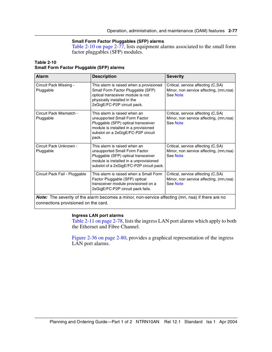 Nortel Networks OPTera Metro 3500 User Manual | Page 115 / 342