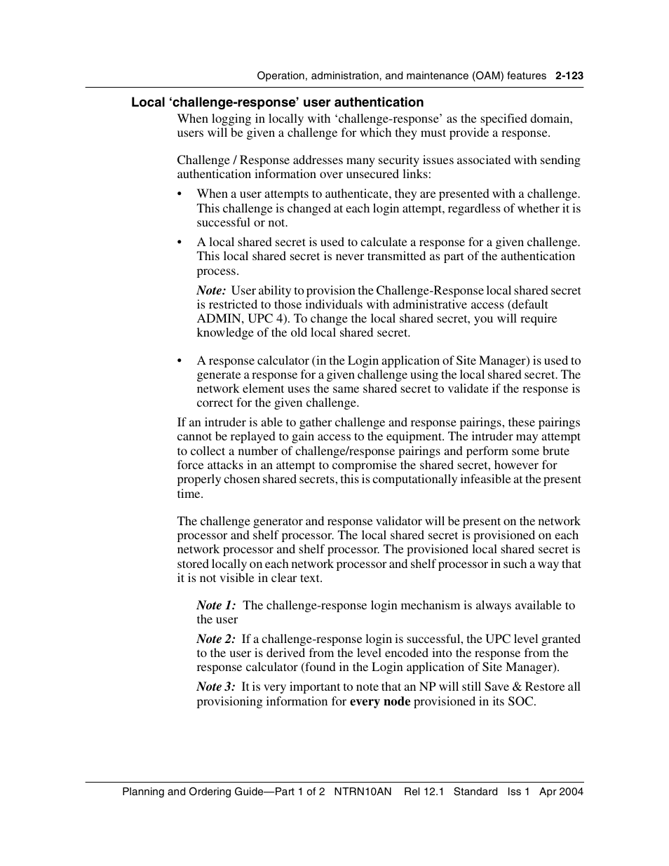 Local ‘challenge-response’ user authentication, Local ‘challenge-response’ user | Nortel Networks OPTera Metro 3500 User Manual | Page 161 / 342