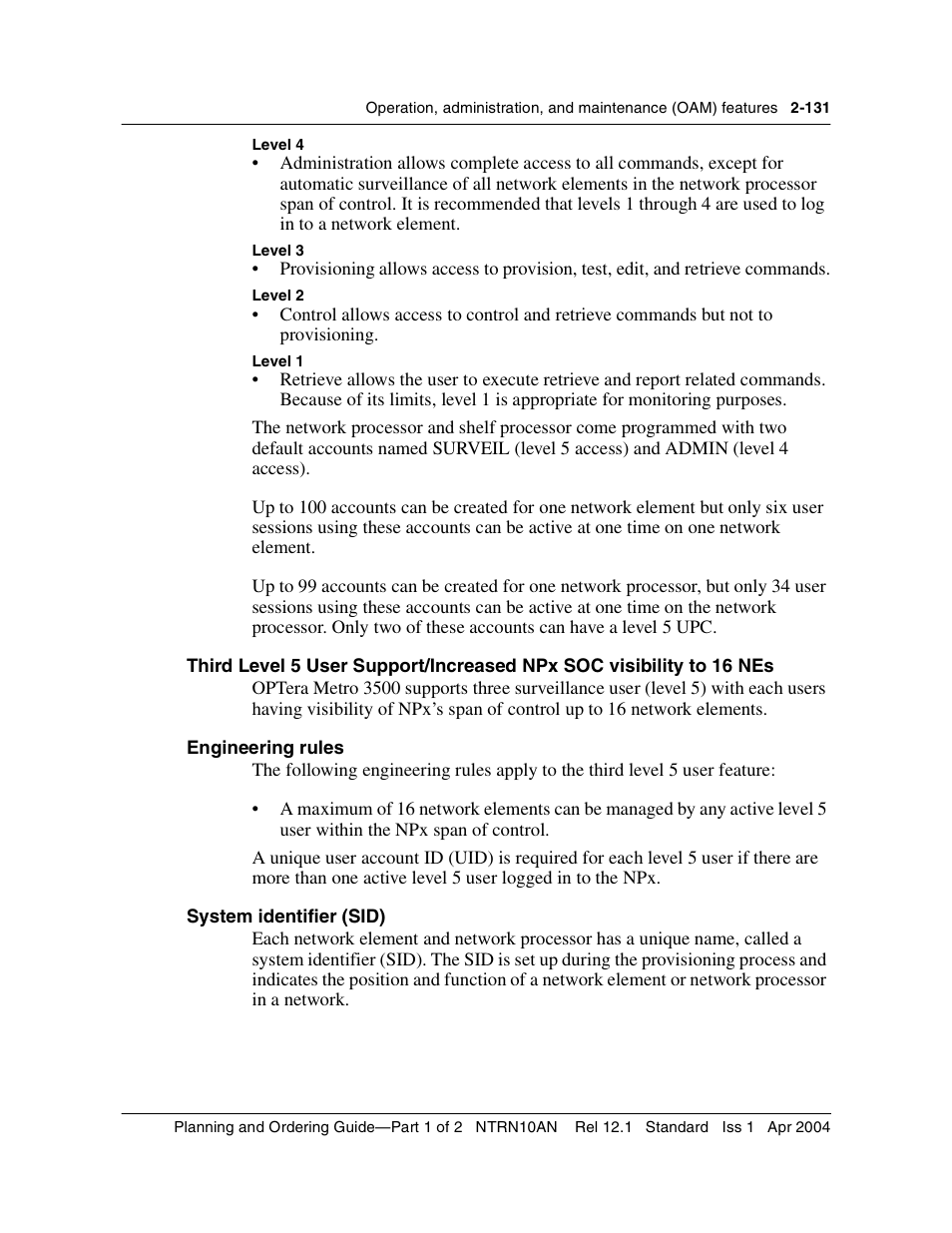 System identifier (sid) | Nortel Networks OPTera Metro 3500 User Manual | Page 169 / 342