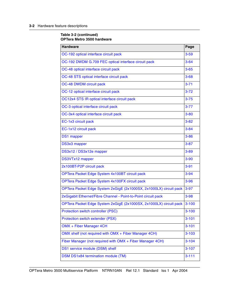 Nortel Networks OPTera Metro 3500 User Manual | Page 230 / 342