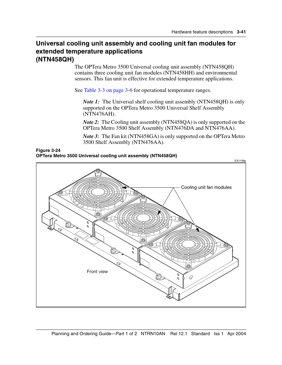 Temperature applications 3-41 | Nortel Networks OPTera Metro 3500 User Manual | Page 269 / 342