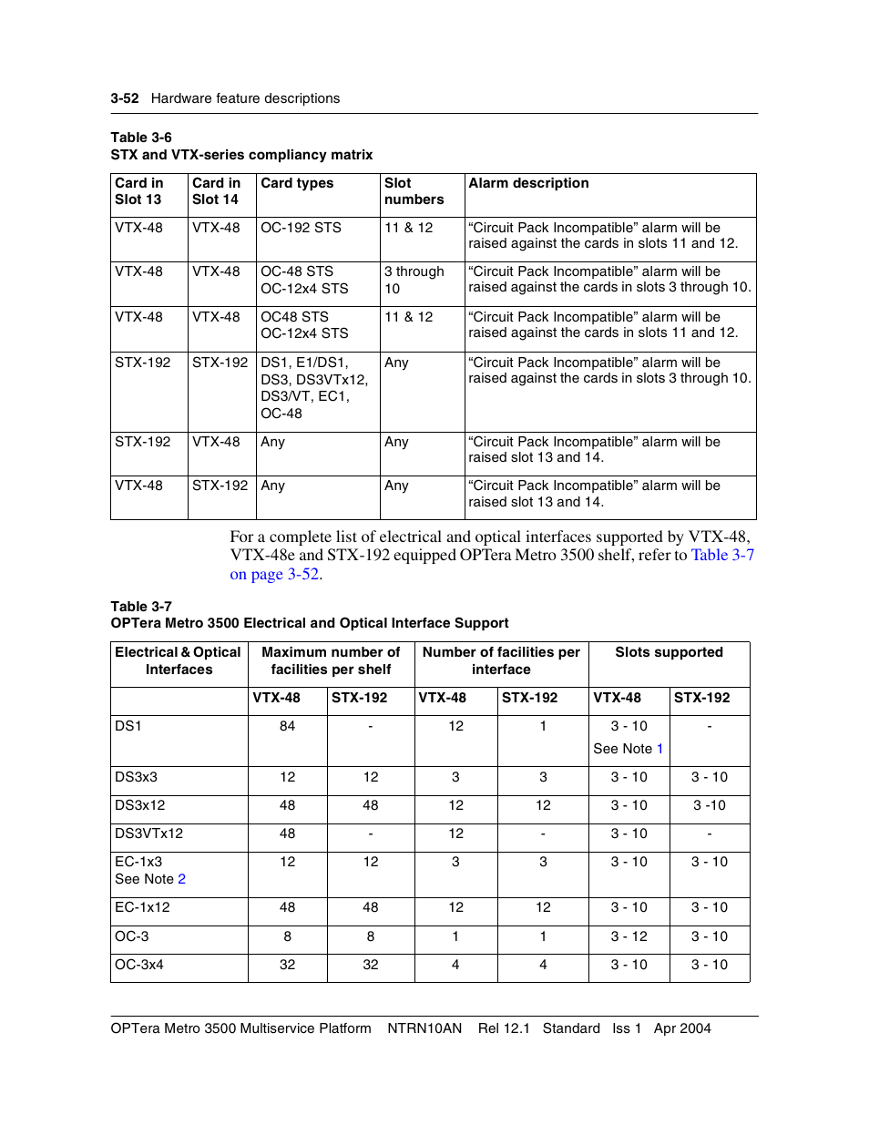 For a | Nortel Networks OPTera Metro 3500 User Manual | Page 280 / 342