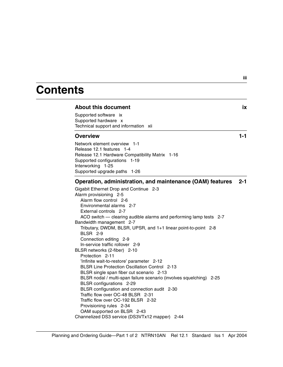 Nortel Networks OPTera Metro 3500 User Manual | Page 3 / 342