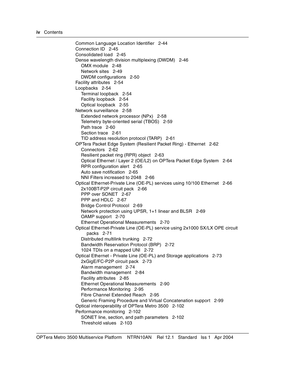 Nortel Networks OPTera Metro 3500 User Manual | Page 4 / 342