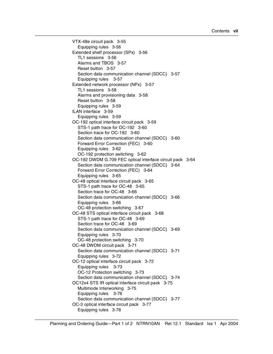 Nortel Networks OPTera Metro 3500 User Manual | Page 7 / 342