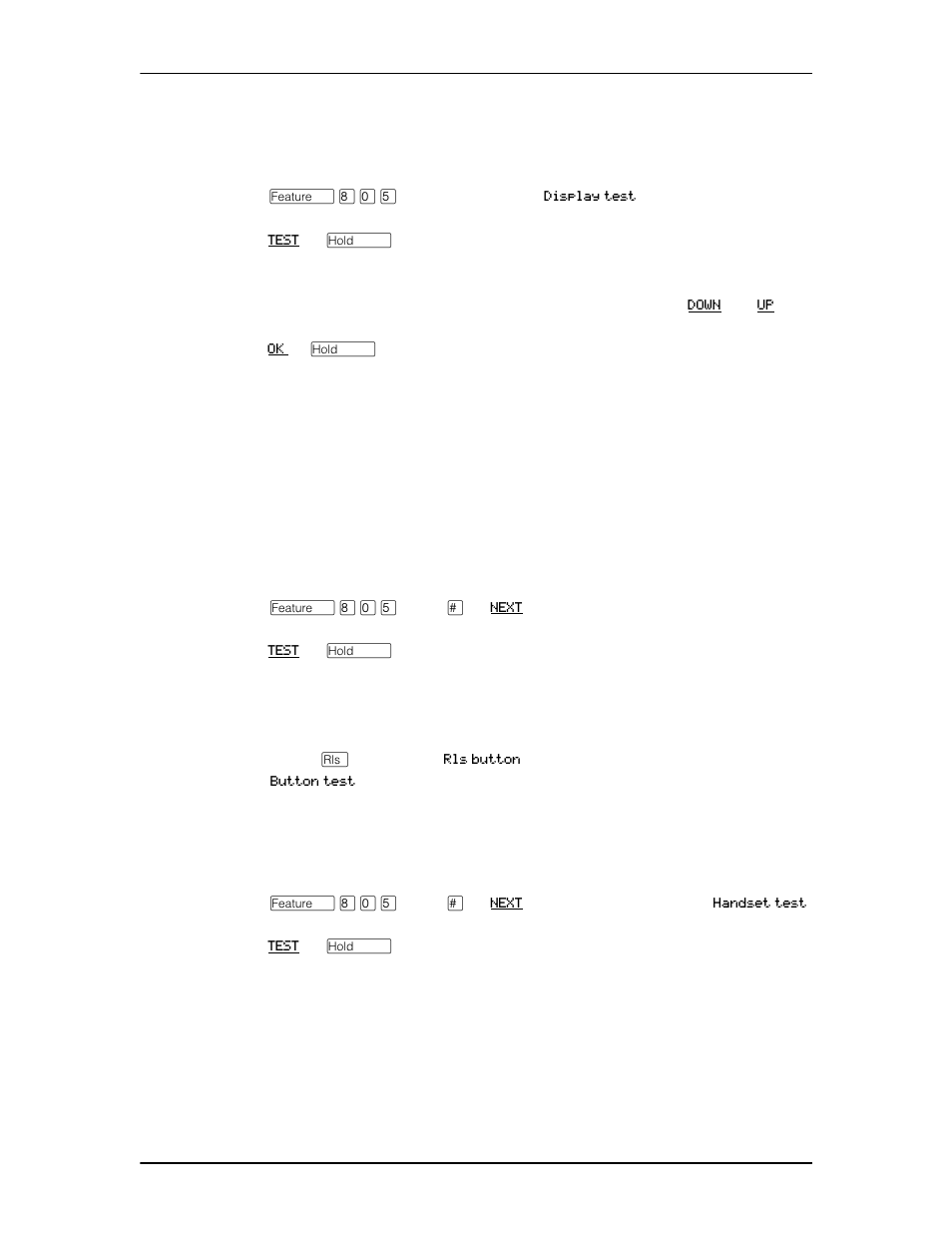 Testing the telephone display, Testing the telephone buttons, Testing the speaker in the telephone handset | Nortel Networks Enterprise Edge Feature Programming Telephone User Manual | Page 146 / 170