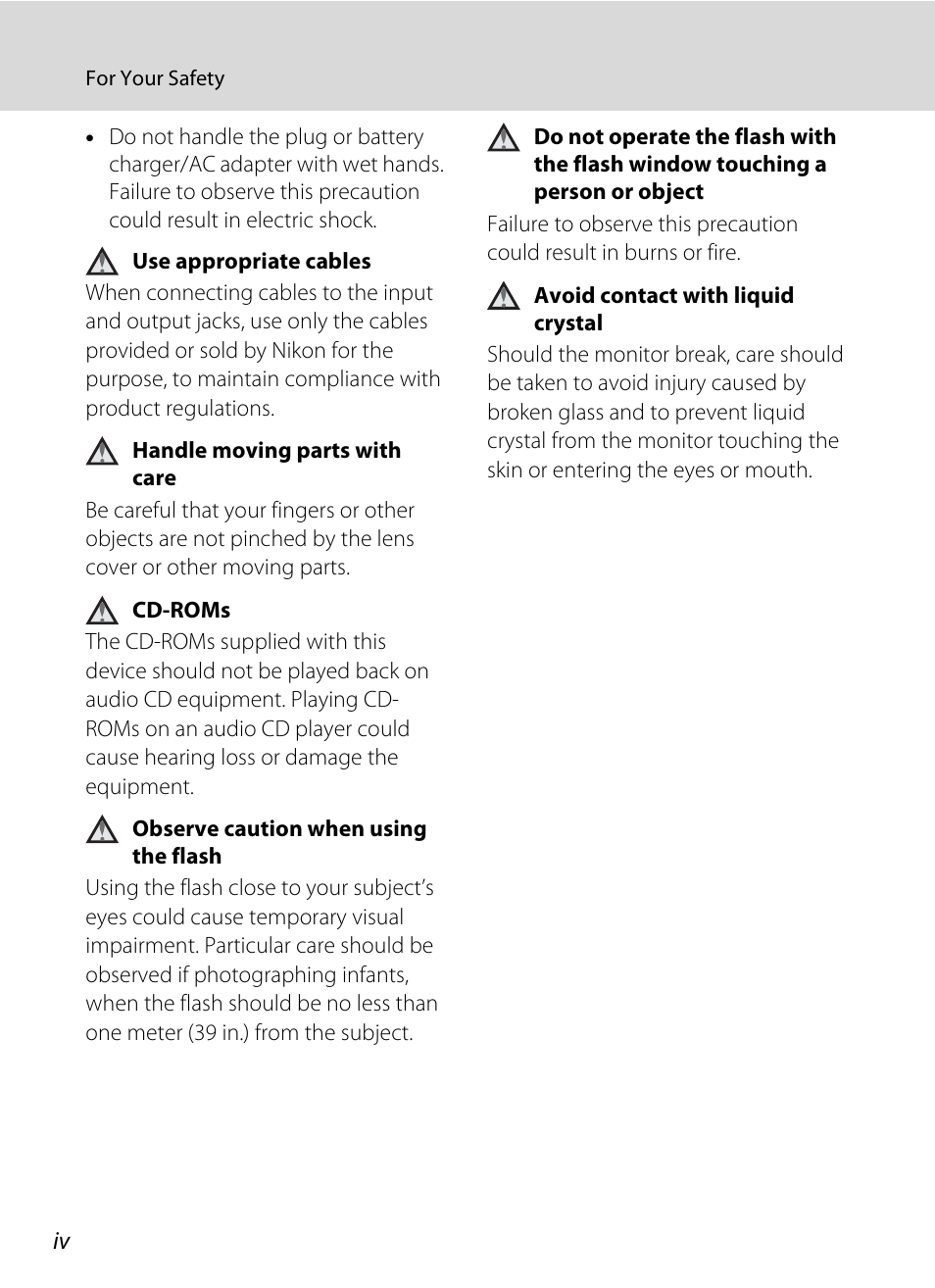 Nikon S610 - S610c User Manual | Page 6 / 151