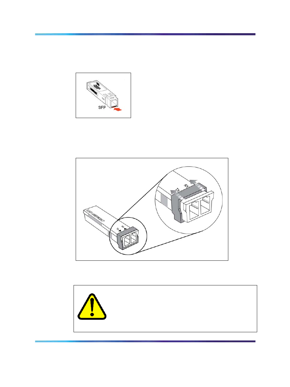 Removing an sfp, Warning | Nortel Networks 8300 User Manual | Page 24 / 52