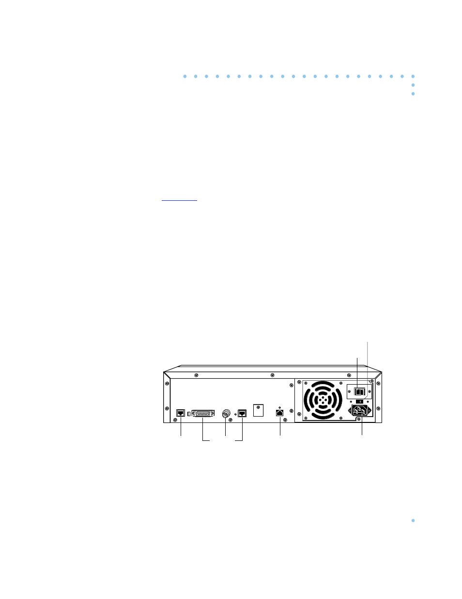 Power led, Rear panel, Figure 1-4 . remote annex 6300 rear panel | Rear panel -9, Figure 1-4. remote annex 6300 rear panel -9 | Nortel Networks 6300 User Manual | Page 33 / 138