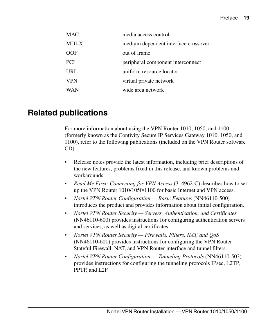 Related publications, Related publications” on | Nortel Networks Accelar 1050 User Manual | Page 19 / 64