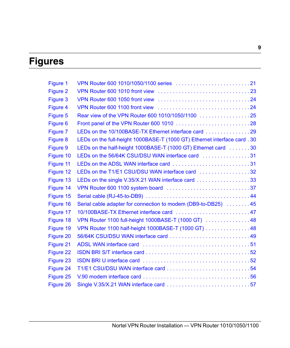 Figures | Nortel Networks Accelar 1050 User Manual | Page 9 / 64