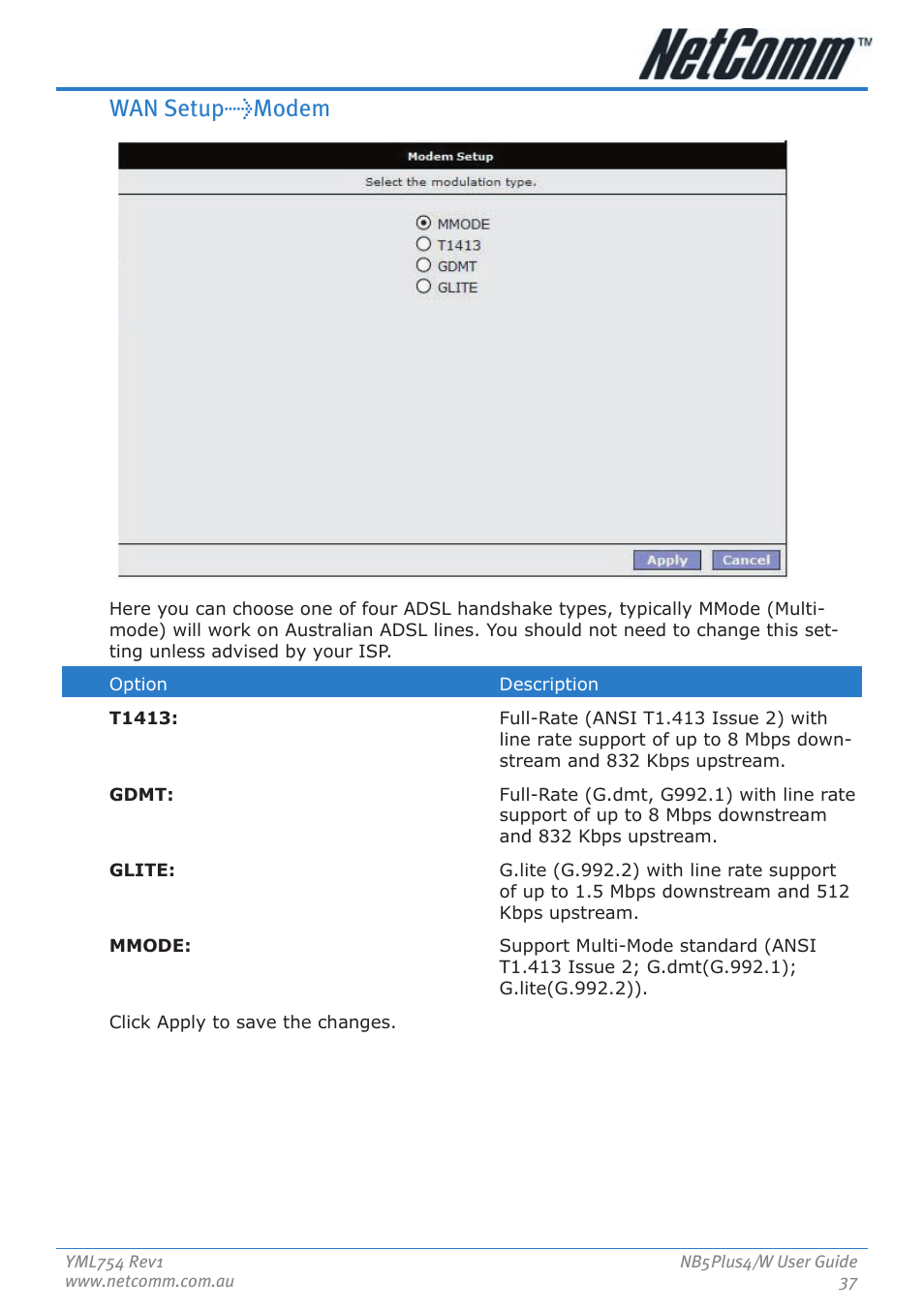 Wan setup>modem | Nortel Networks NB5PLUS4/W User Manual | Page 37 / 112