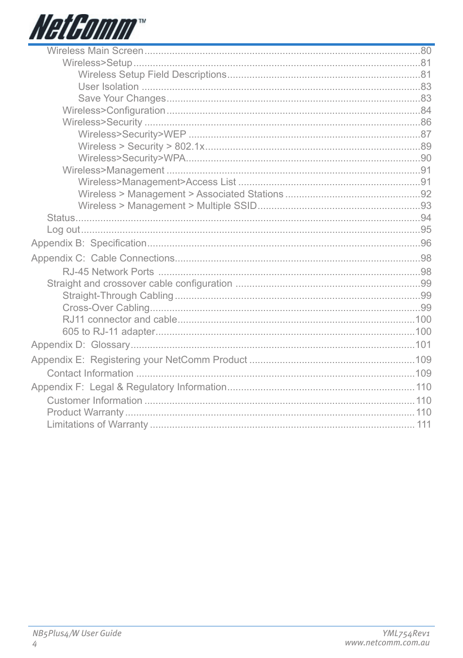 Nortel Networks NB5PLUS4/W User Manual | Page 4 / 112