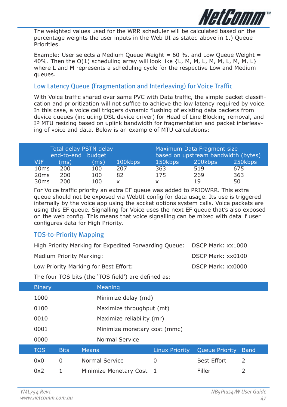 Tos-to-priority mapping | Nortel Networks NB5PLUS4/W User Manual | Page 47 / 112