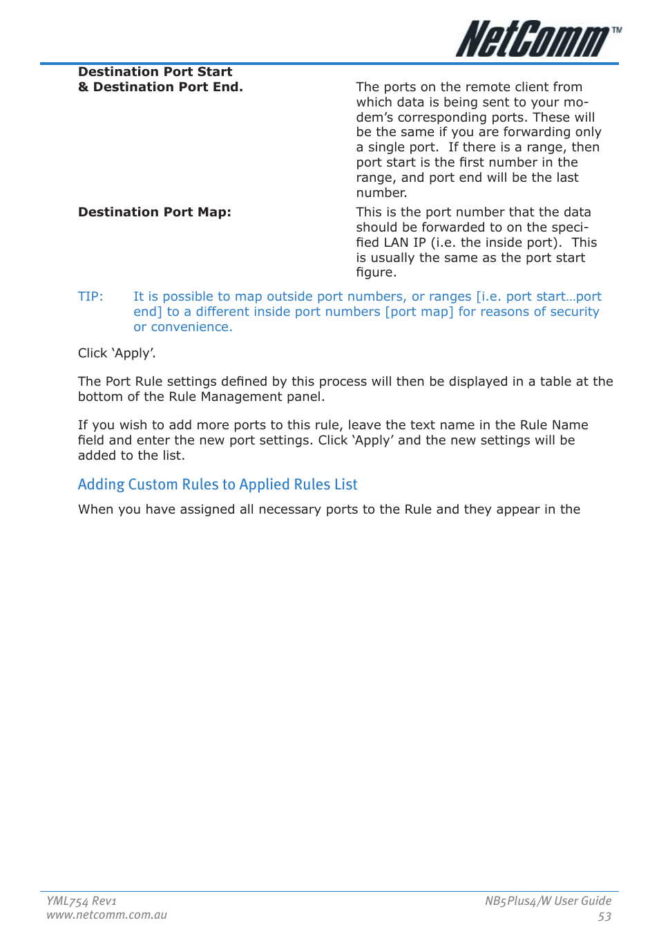 Adding custom rules to applied rules list | Nortel Networks NB5PLUS4/W User Manual | Page 53 / 112