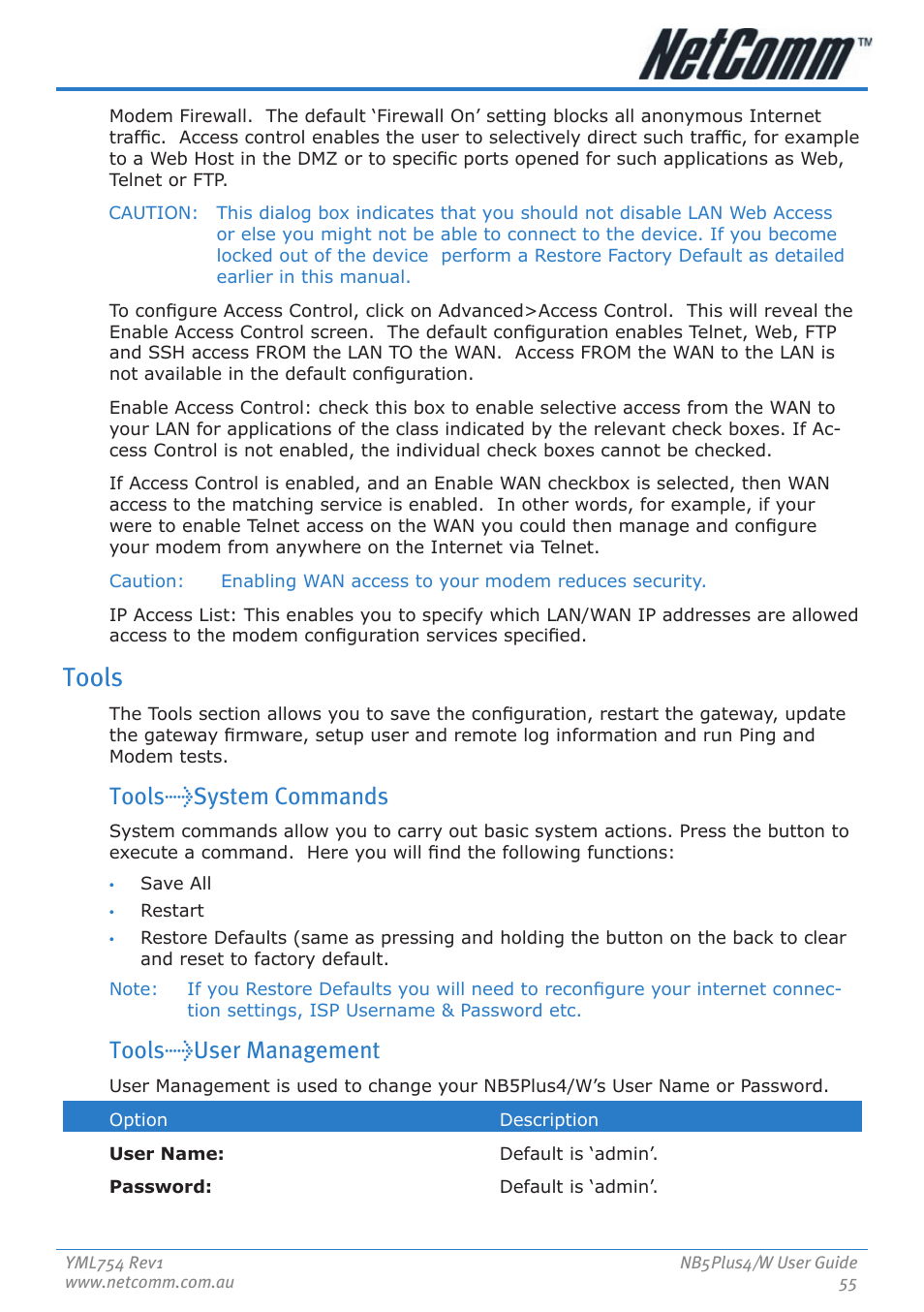 Tools, Tools>system commands, Tools>user management | Nortel Networks NB5PLUS4/W User Manual | Page 55 / 112