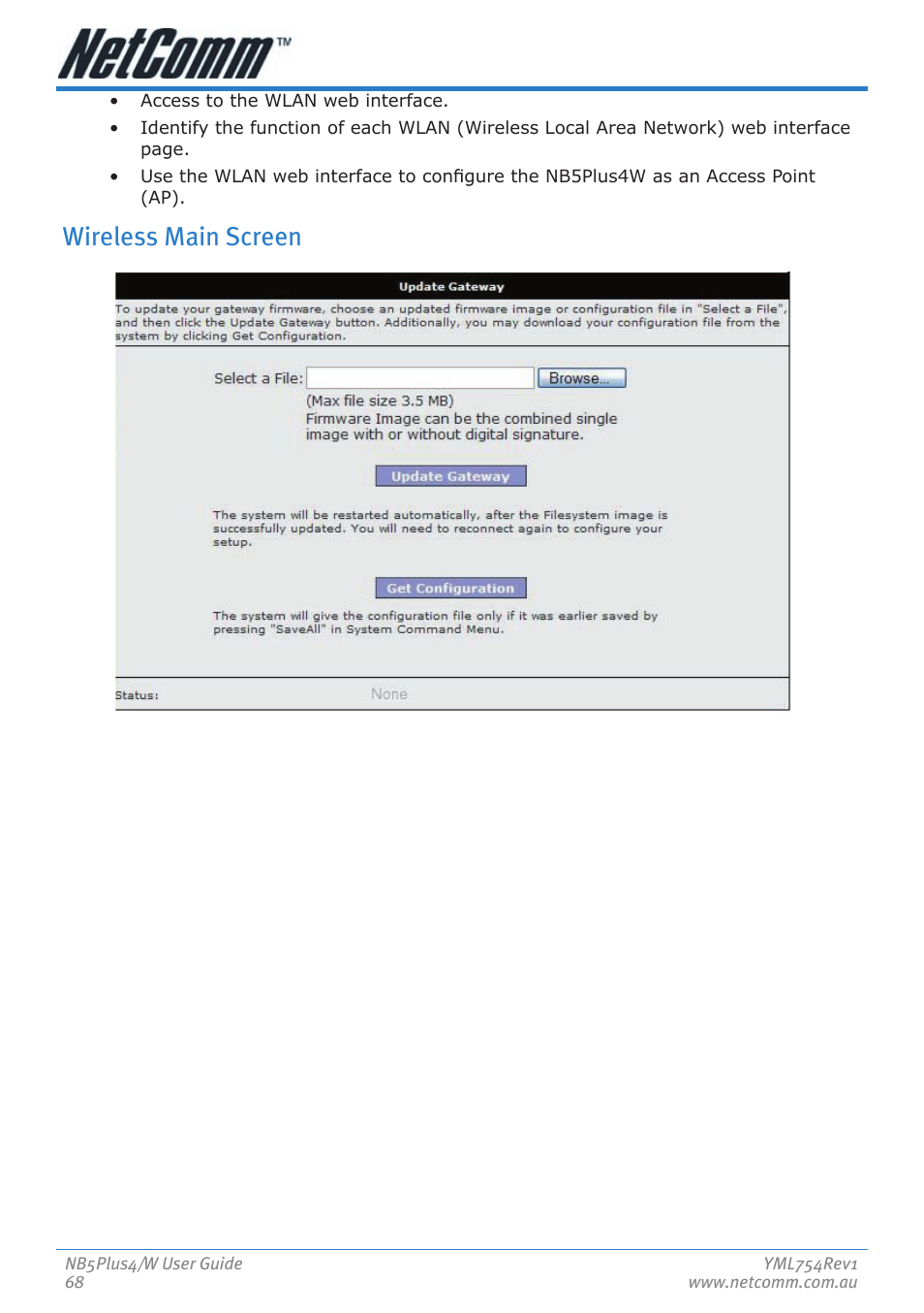 Wireless main screen | Nortel Networks NB5PLUS4/W User Manual | Page 68 / 112