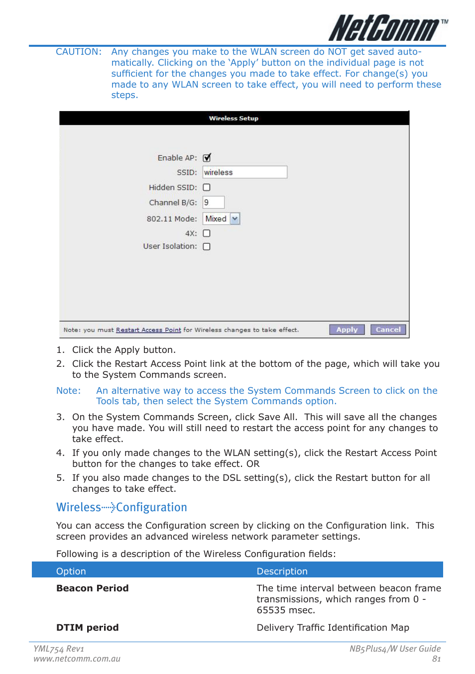 Wireless>configuration | Nortel Networks NB5PLUS4/W User Manual | Page 81 / 112