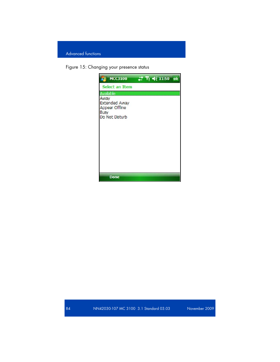Configuring a custom message, Canceling a custom message | Nortel Networks NN42030-107 User Manual | Page 84 / 112