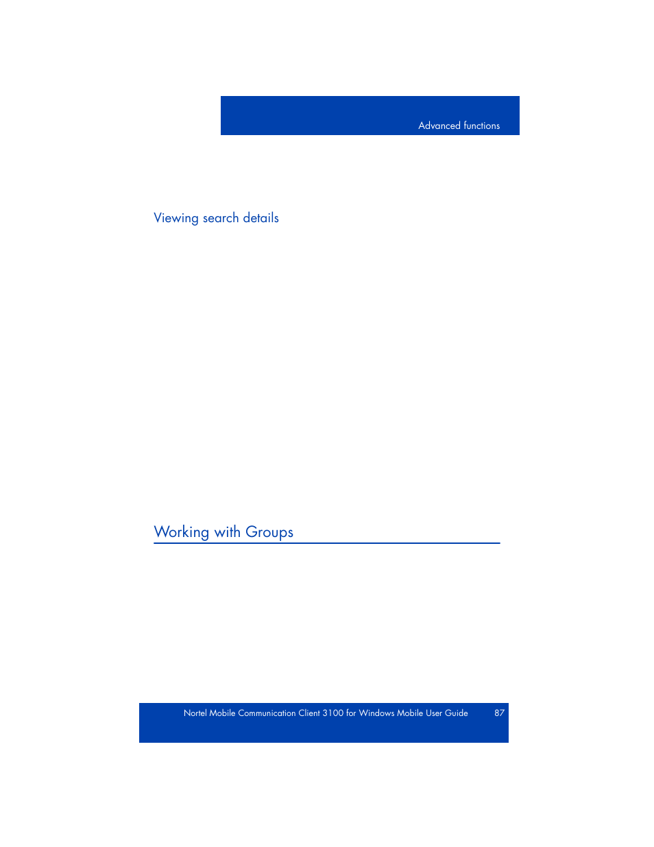 Working with groups | Nortel Networks NN42030-107 User Manual | Page 87 / 112