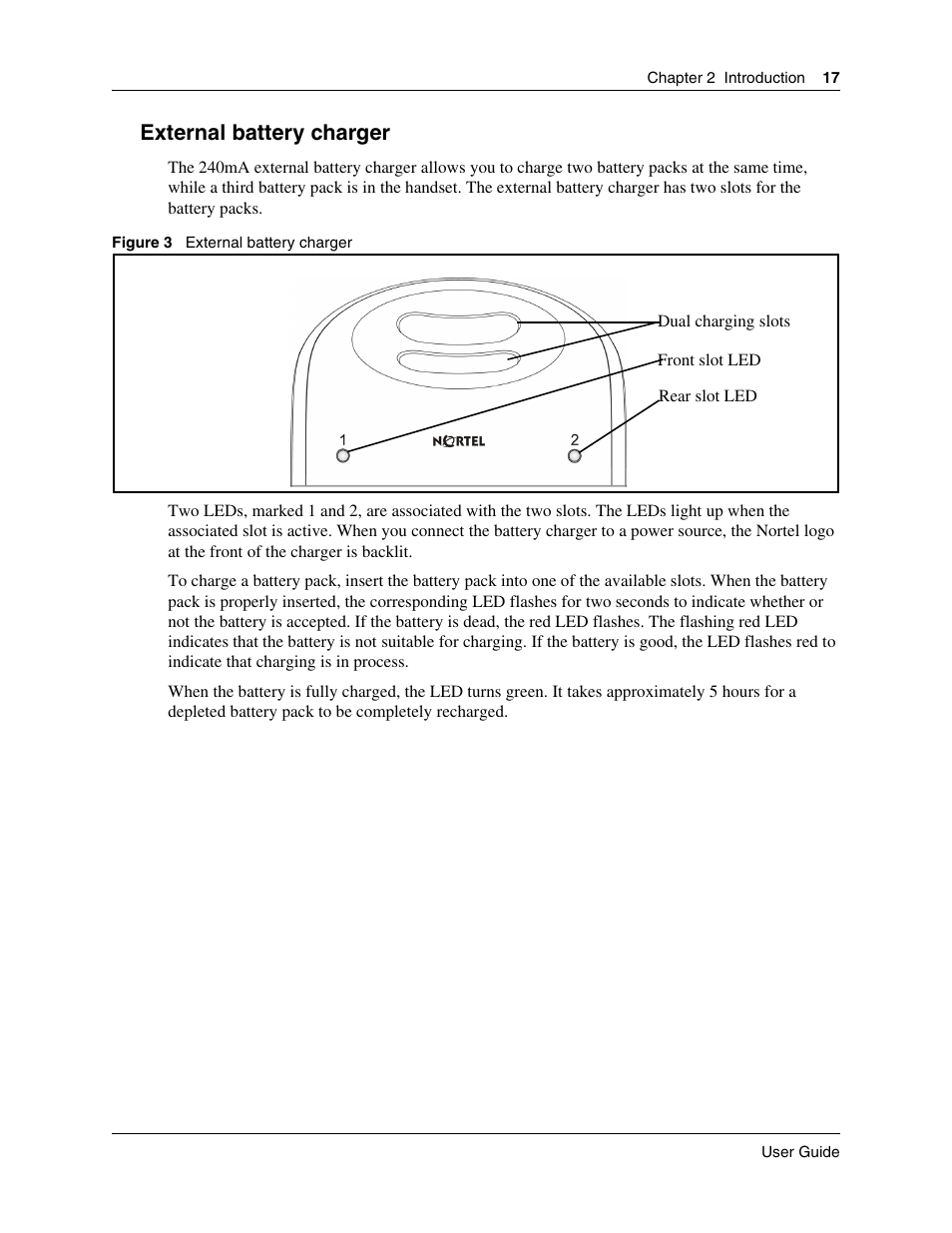 External battery charger | Nortel Networks T7406E User Manual | Page 17 / 34