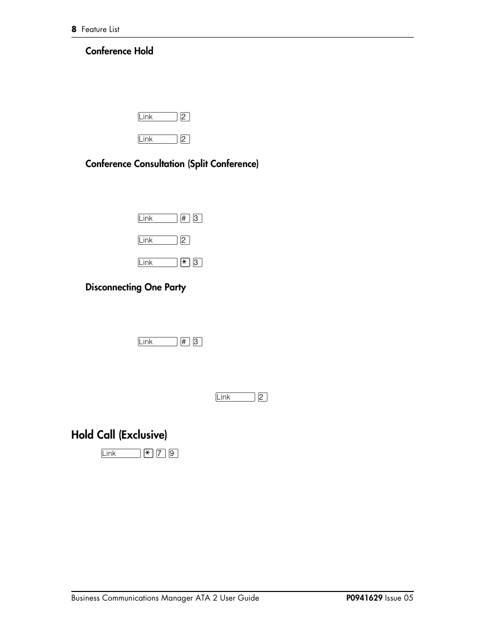 Hold call (exclusive), Hold call (exclusive) 8 | Nortel Networks ATA 2 User Manual | Page 8 / 16