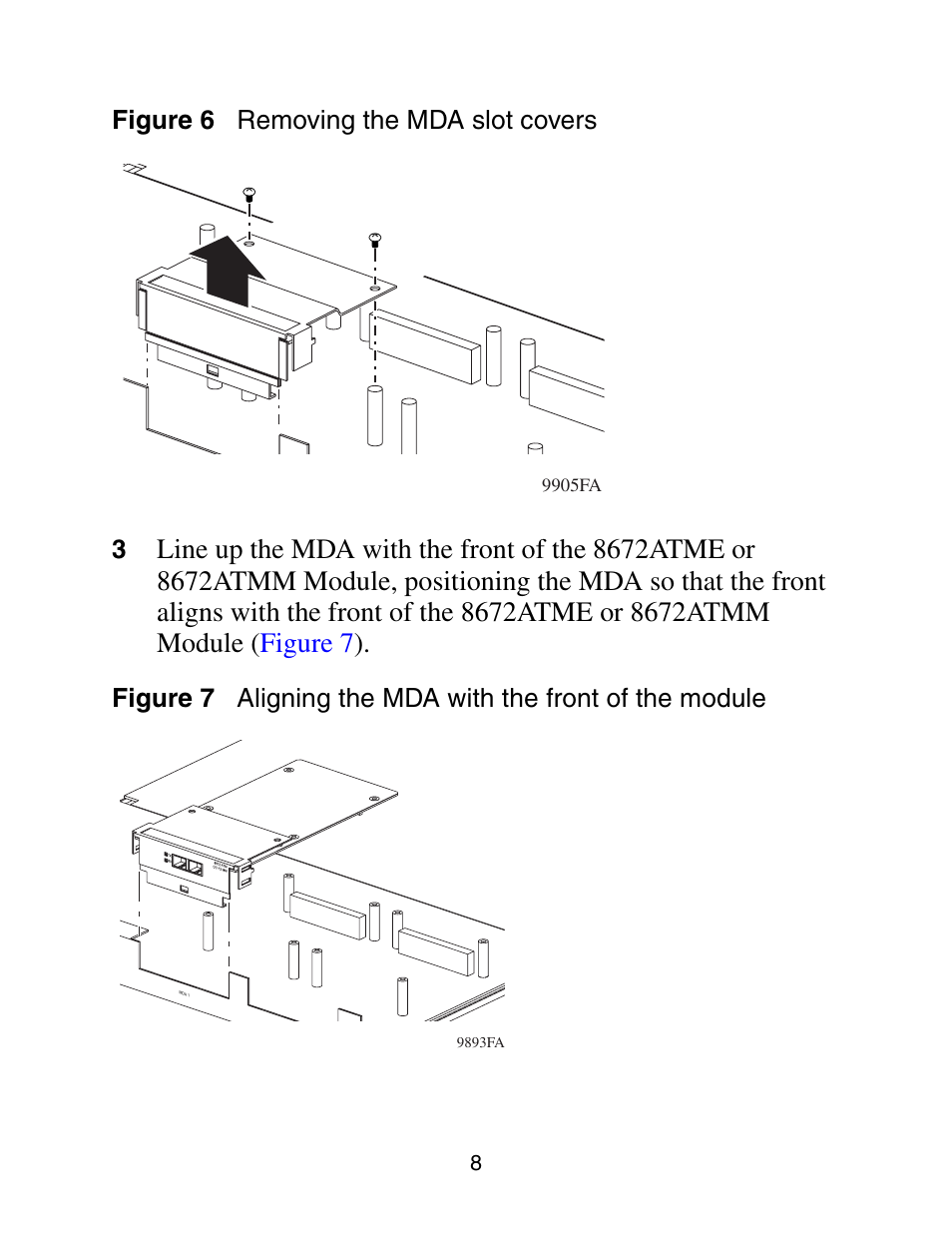 Figure 6, Figure 6 removing the mda slot covers 3 | Nortel Networks 8672ATMM User Manual | Page 10 / 26