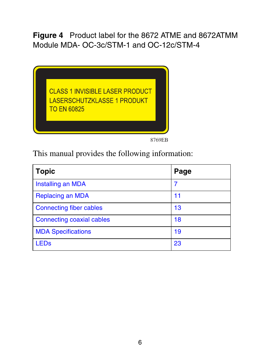 This manual provides the following information | Nortel Networks 8672ATMM User Manual | Page 8 / 26
