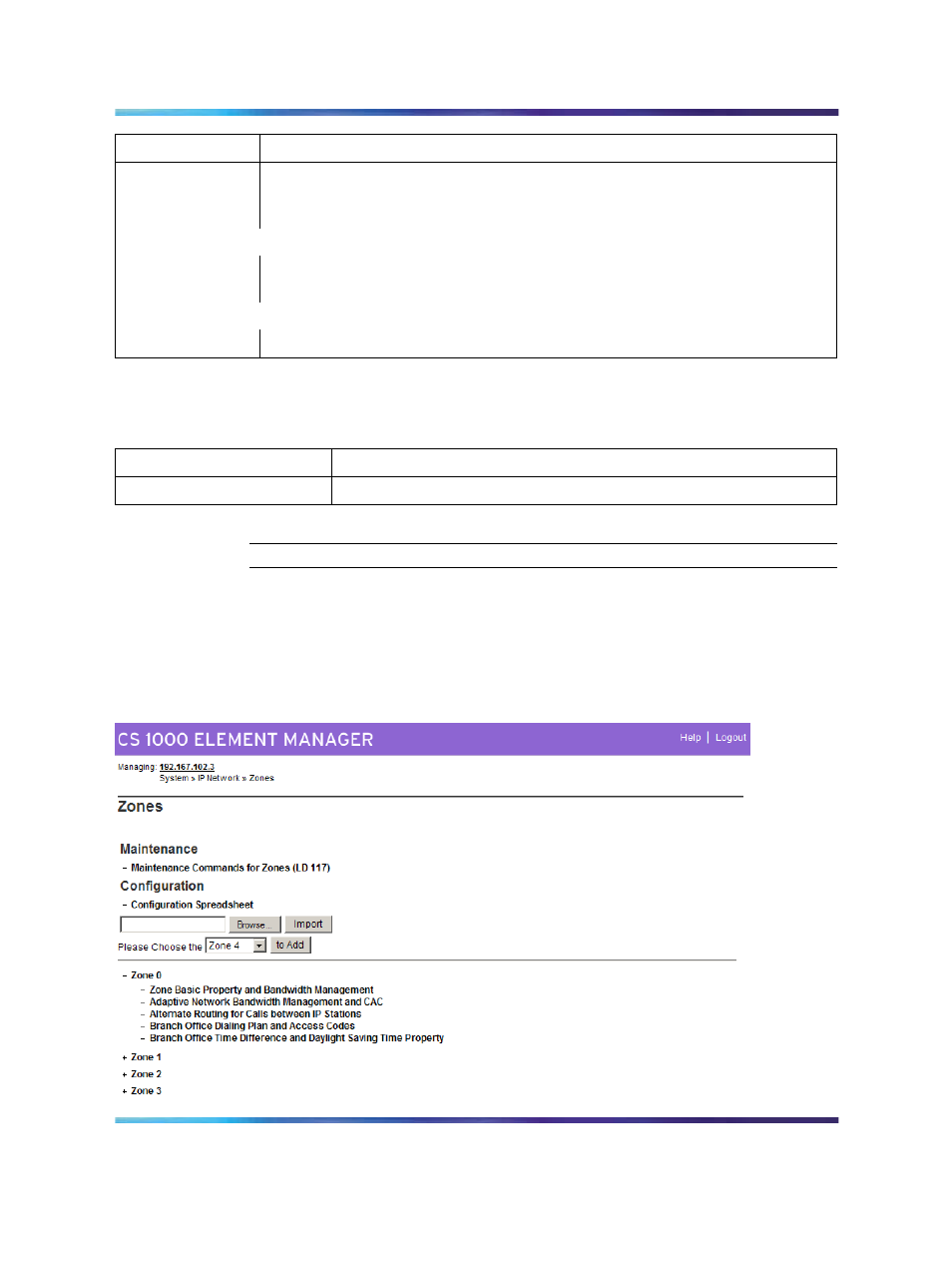 Element manager zone configuration | Nortel Networks NN43001-314 User Manual | Page 213 / 418