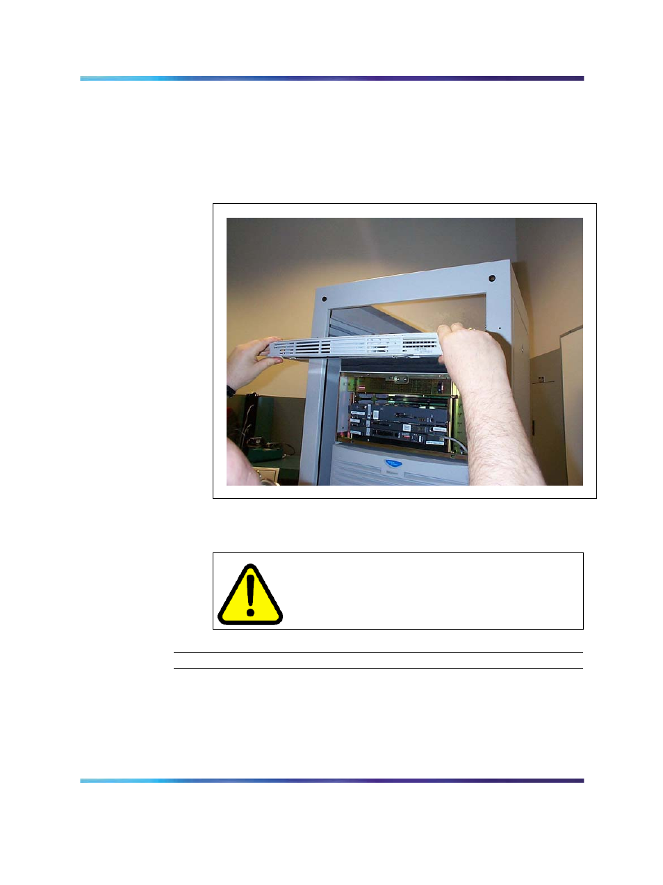 Figure 81 rack-mounting the signaling server, Warning | Nortel Networks NN43001-314 User Manual | Page 234 / 418