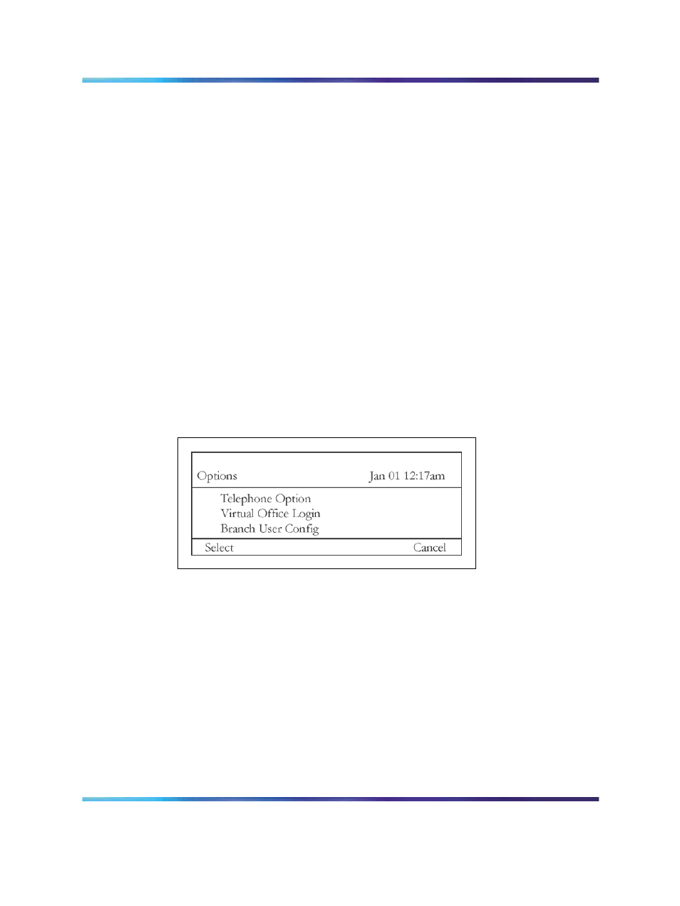 Branch user config, Figure 101 options menu, Branch | Nortel Networks NN43001-314 User Manual | Page 270 / 418