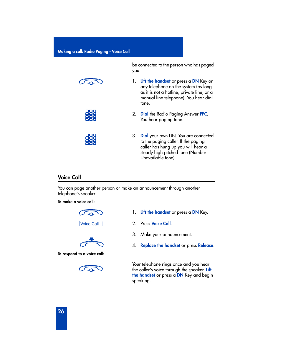 Voice call | Nortel Networks M2006 User Manual | Page 32 / 74