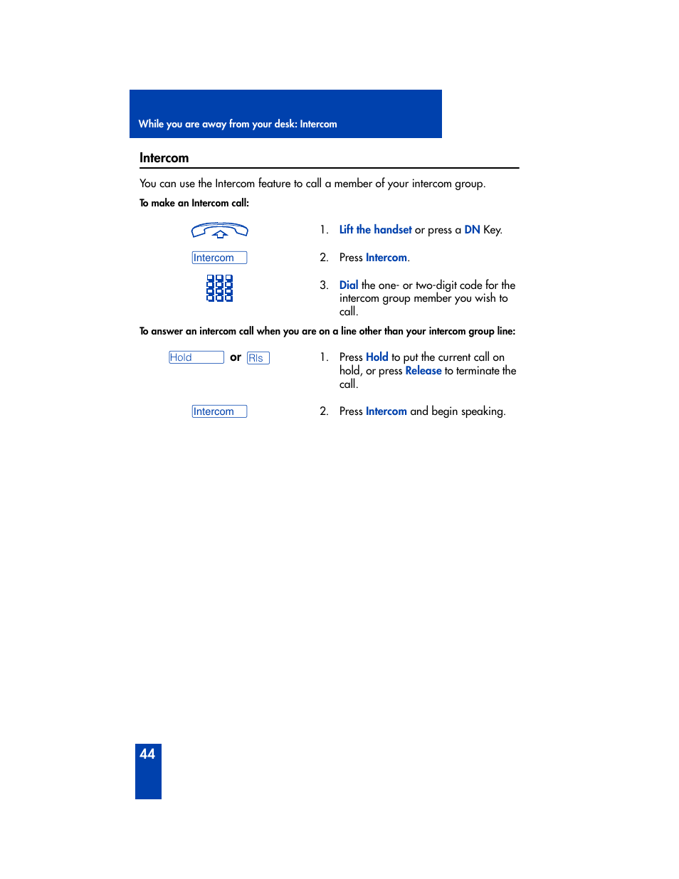 Intercom | Nortel Networks M2006 User Manual | Page 50 / 74