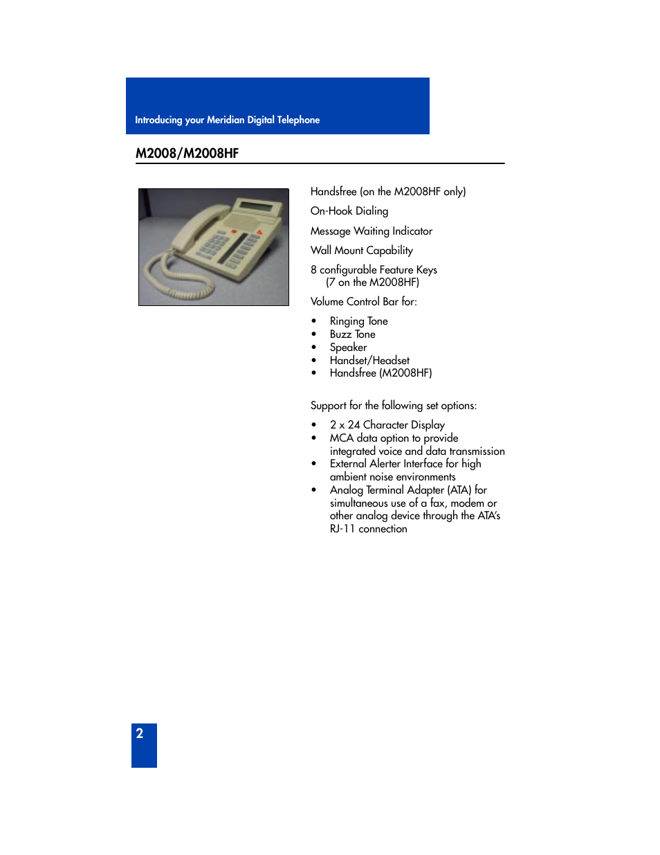 M2008/m2008hf | Nortel Networks M2006 User Manual | Page 8 / 74