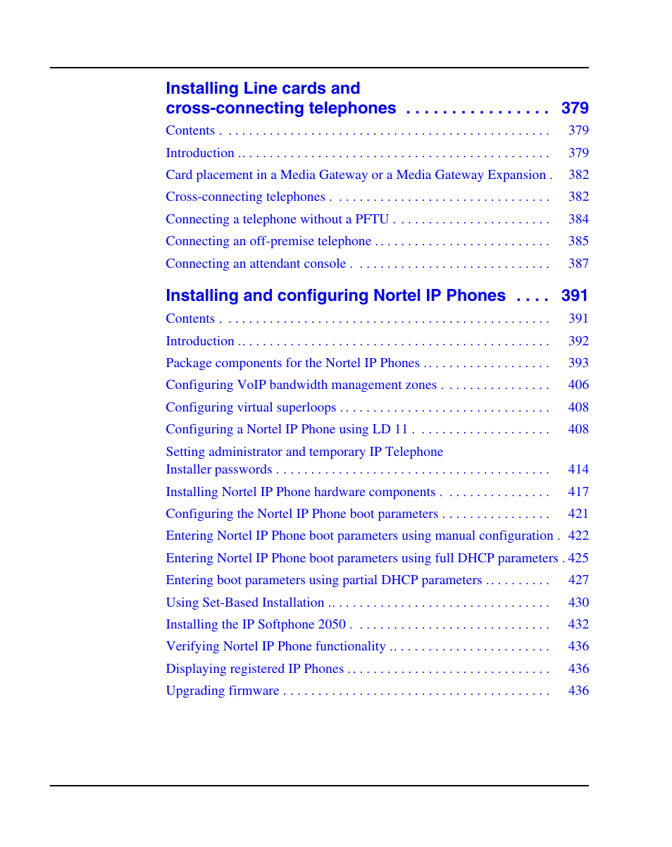 Installing and configuring nortel ip phones | Nortel Networks 1000E User Manual | Page 10 / 468