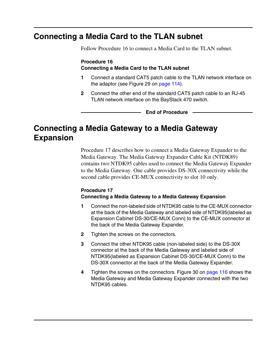 Connecting a media card to the tlan subnet | Nortel Networks 1000E User Manual | Page 115 / 468