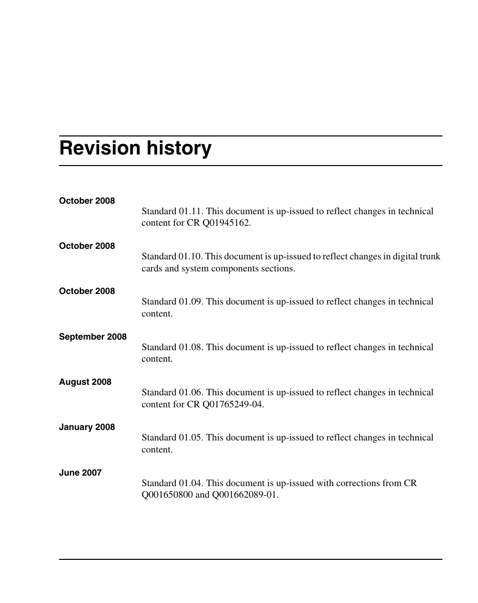 Revision history | Nortel Networks 1000E User Manual | Page 21 / 468