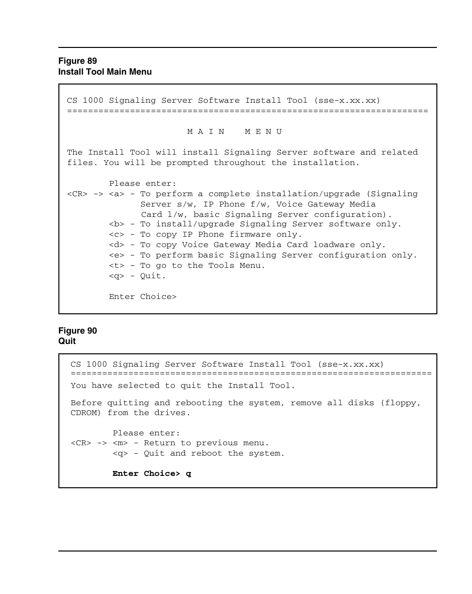 Figure 89 on, Enter, Ess. figure 90 on | Nortel Networks 1000E User Manual | Page 215 / 468