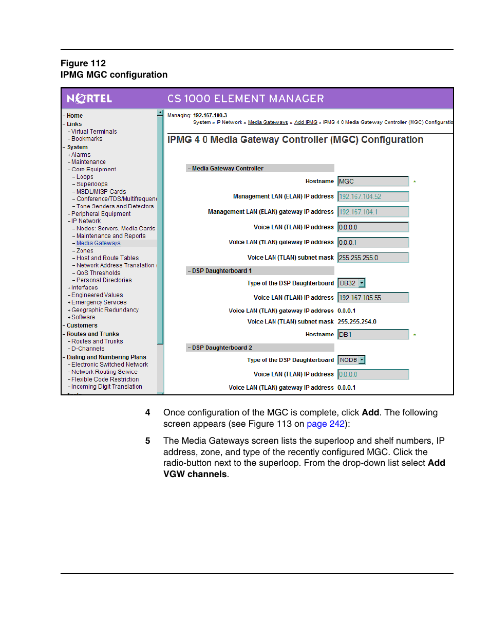 Rs (figure 112 on | Nortel Networks 1000E User Manual | Page 241 / 468