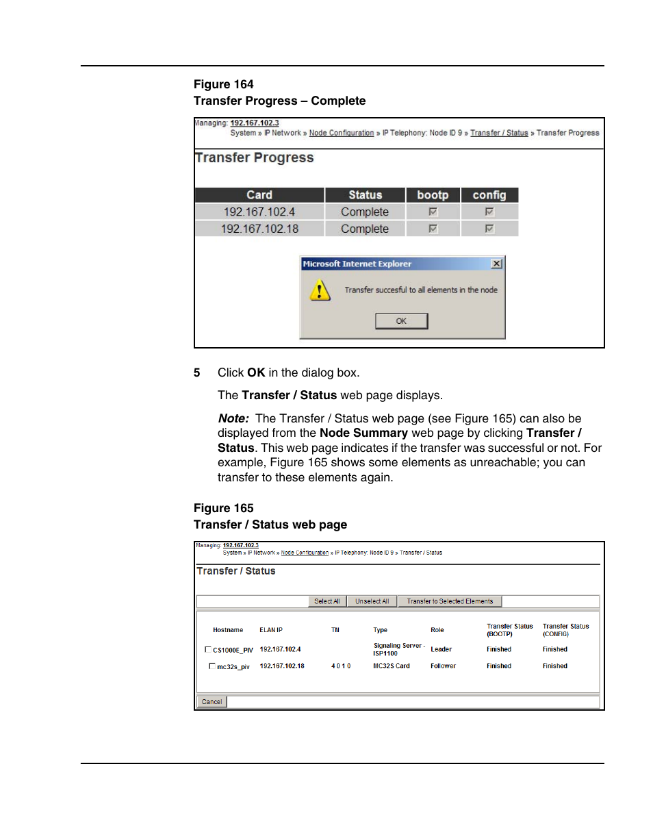 Figure 165 on, T (see figure 164 on, Lete (see figure 164 on | Nortel Networks 1000E User Manual | Page 373 / 468
